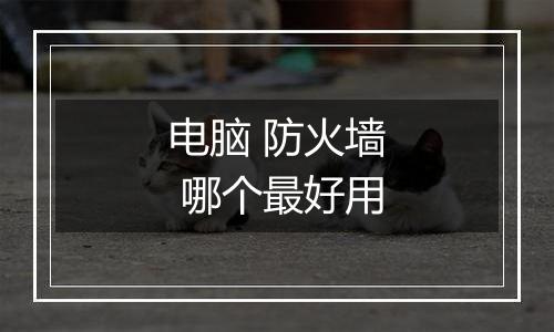 电脑 防火墙 哪个最好用