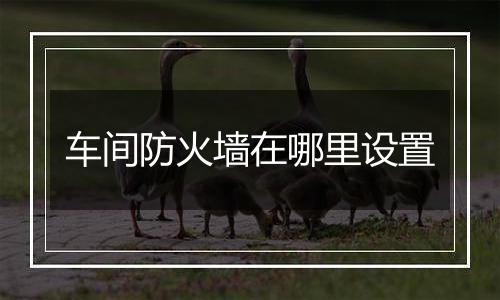 车间防火墙在哪里设置