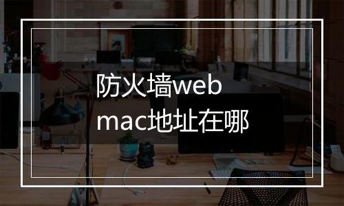 防火墙web mac地址在哪