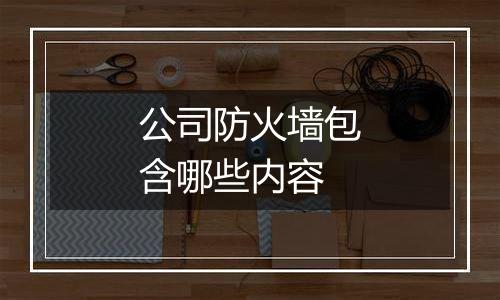 公司防火墙包含哪些内容