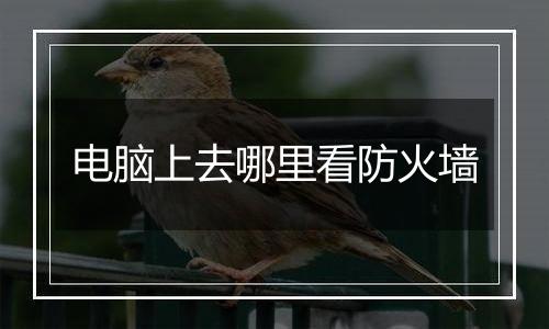 电脑上去哪里看防火墙