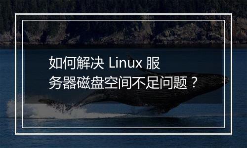 如何解决 Linux 服务器磁盘空间不足问题?