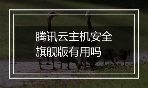 腾讯云主机安全旗舰版有用吗