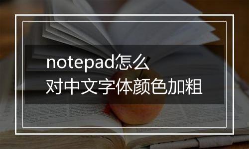 notepad怎么对中文字体颜色加粗
