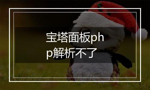 宝塔面板php解析不了