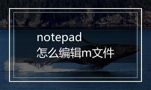 notepad怎么编辑m文件