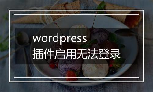 wordpress插件启用无法登录
