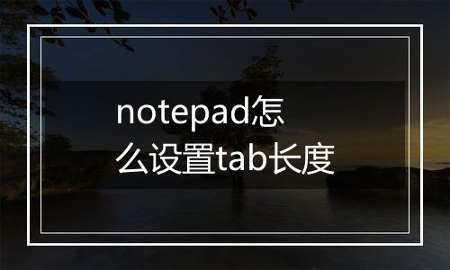 notepad怎么设置tab长度