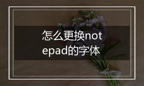 怎么更换notepad的字体