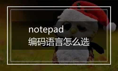 notepad编码语言怎么选