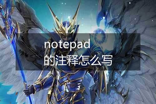 notepad的注释怎么写