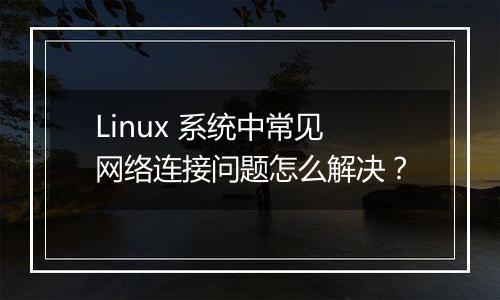 Linux 系统中常见网络连接问题怎么解决?
