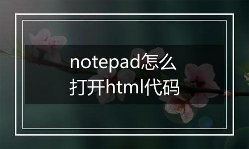 notepad怎么打开html代码
