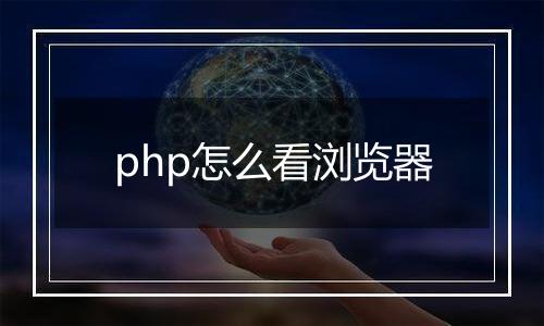 php怎么看浏览器