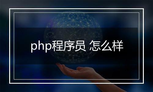 php程序员 怎么样
