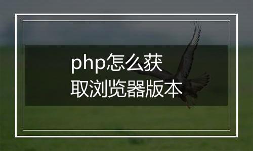 php怎么获取浏览器版本