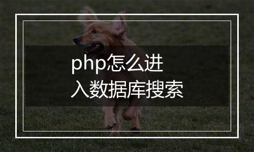 php怎么进入数据库搜索