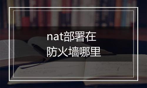 nat部署在防火墙哪里