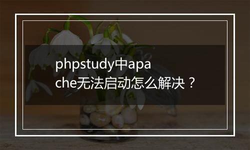 phpstudy中apache无法启动怎么解决？