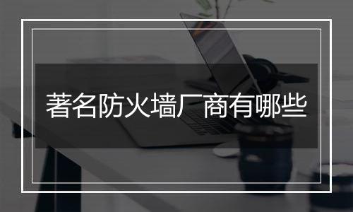 著名防火墙厂商有哪些