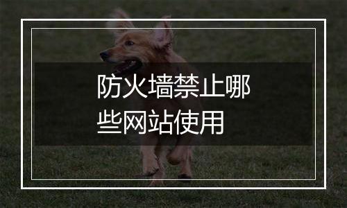 防火墙禁止哪些网站使用