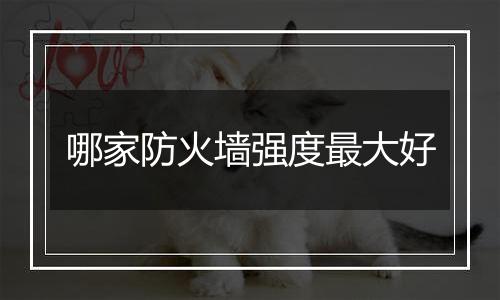 哪家防火墙强度最大好