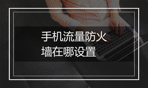 手机流量防火墙在哪设置