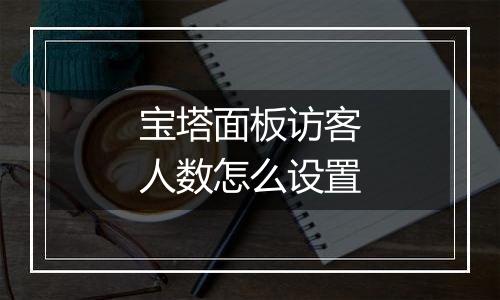 宝塔面板访客人数怎么设置