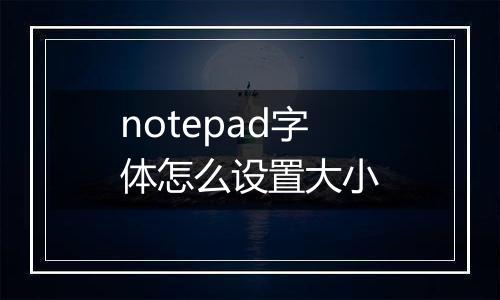 notepad字体怎么设置大小
