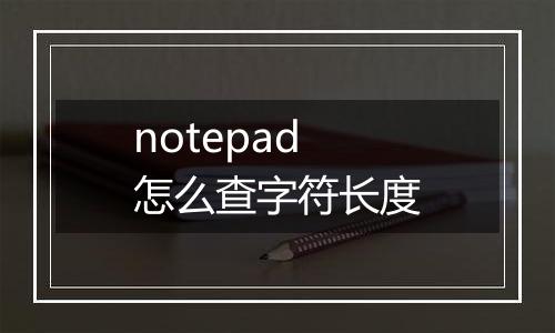 notepad怎么查字符长度
