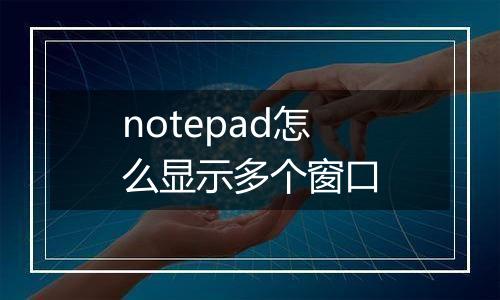 notepad怎么显示多个窗口