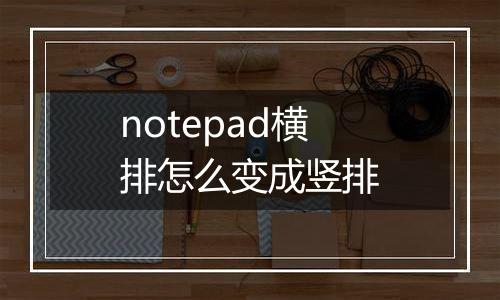 notepad横排怎么变成竖排