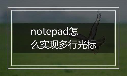 notepad怎么实现多行光标
