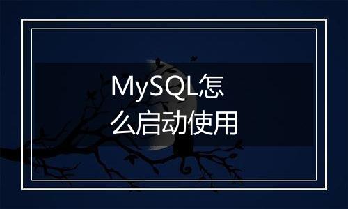 MySQL怎么启动使用