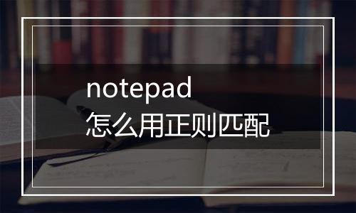 notepad怎么用正则匹配