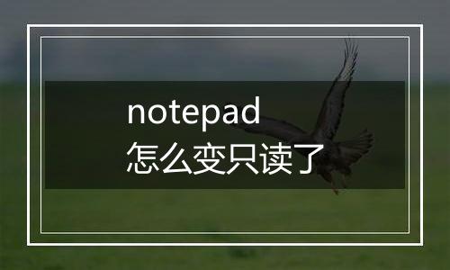 notepad怎么变只读了
