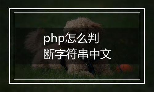 php怎么判断字符串中文