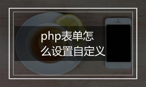 php表单怎么设置自定义