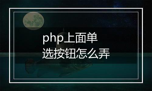 php上面单选按钮怎么弄