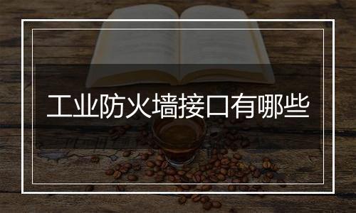 工业防火墙接口有哪些