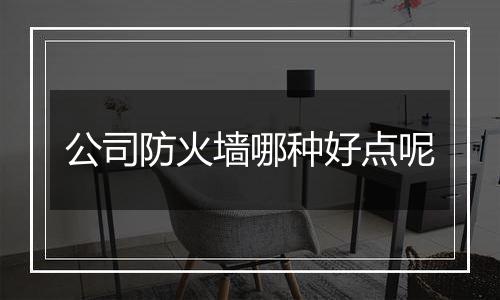公司防火墙哪种好点呢
