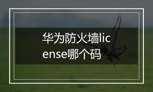 华为防火墙license哪个码
