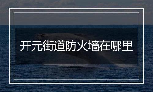 开元街道防火墙在哪里