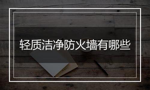 轻质洁净防火墙有哪些