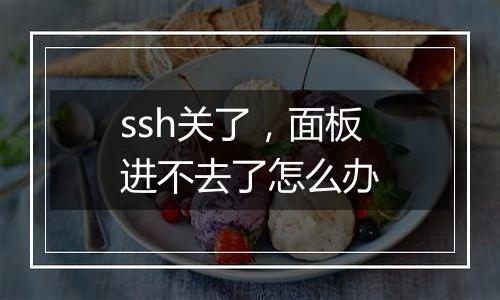 ssh关了,面板进不去了怎么办