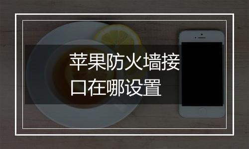 苹果防火墙接口在哪设置
