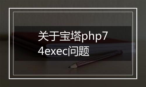 关于宝塔php74exec问题