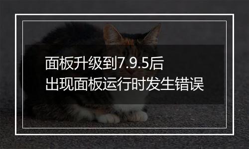 面板升级到7.9.5后出现面板运行时发生错误