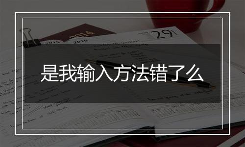 是我输入方法错了么