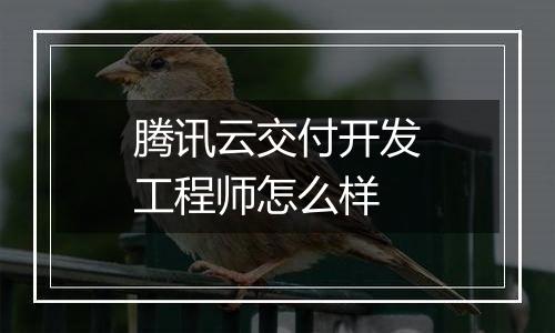 腾讯云交付开发工程师怎么样